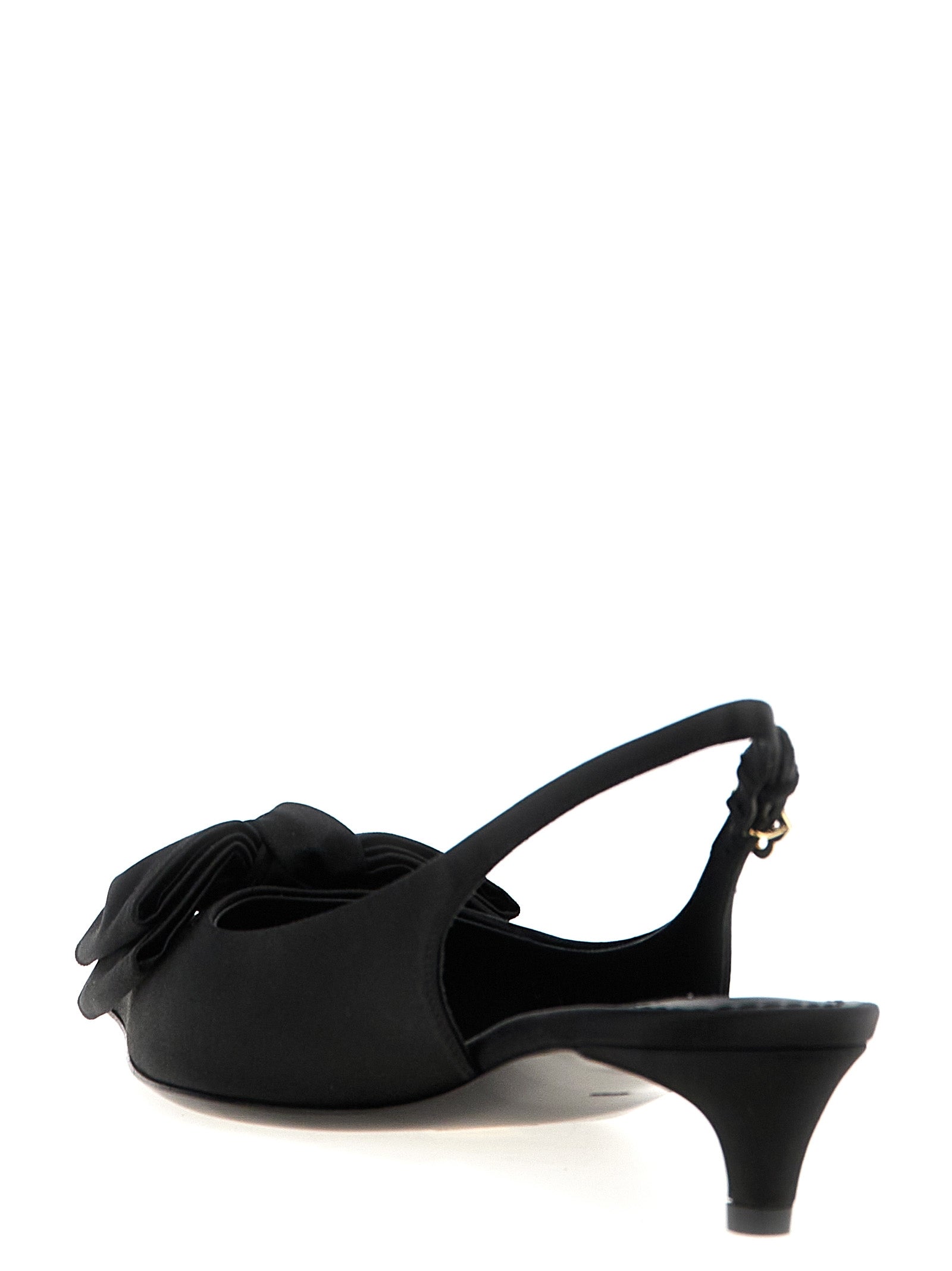 Mun slingback Black Viscose Silk Lh Pumps