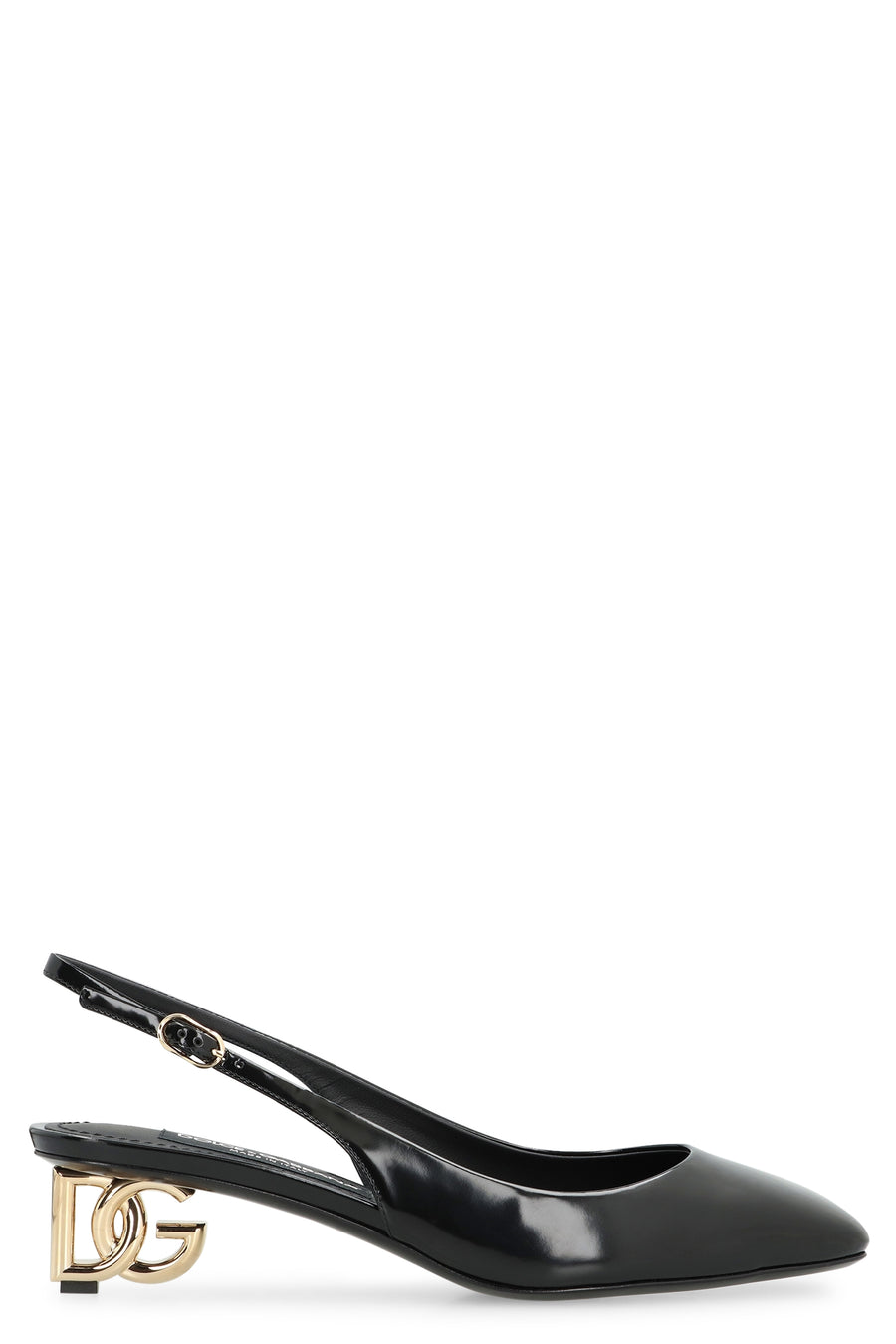 Slingback Pumps Patent Leather Black Calf