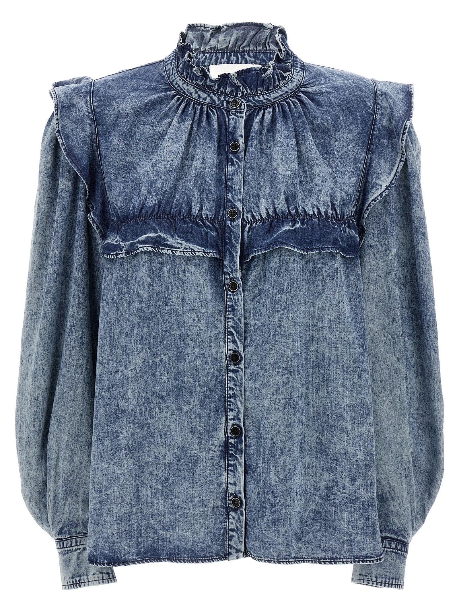 Idety shirt Blue Lyocell Shirt, Blouse