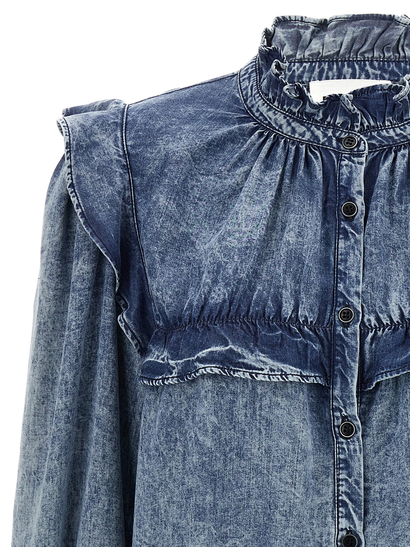 Idety shirt Blue Lyocell Shirt, Blouse