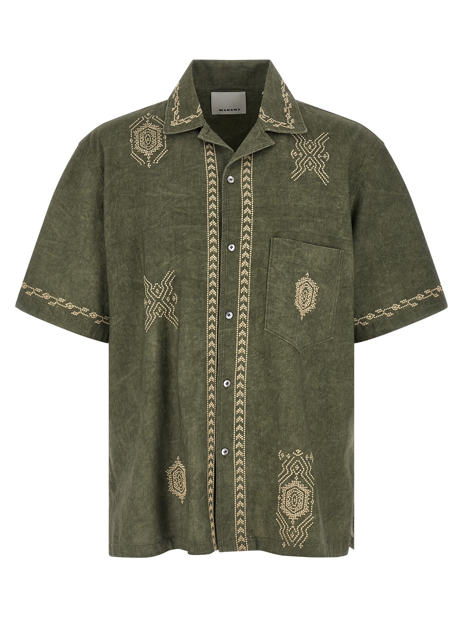 Zekim shirt Green Cotton Shirt, Blouse