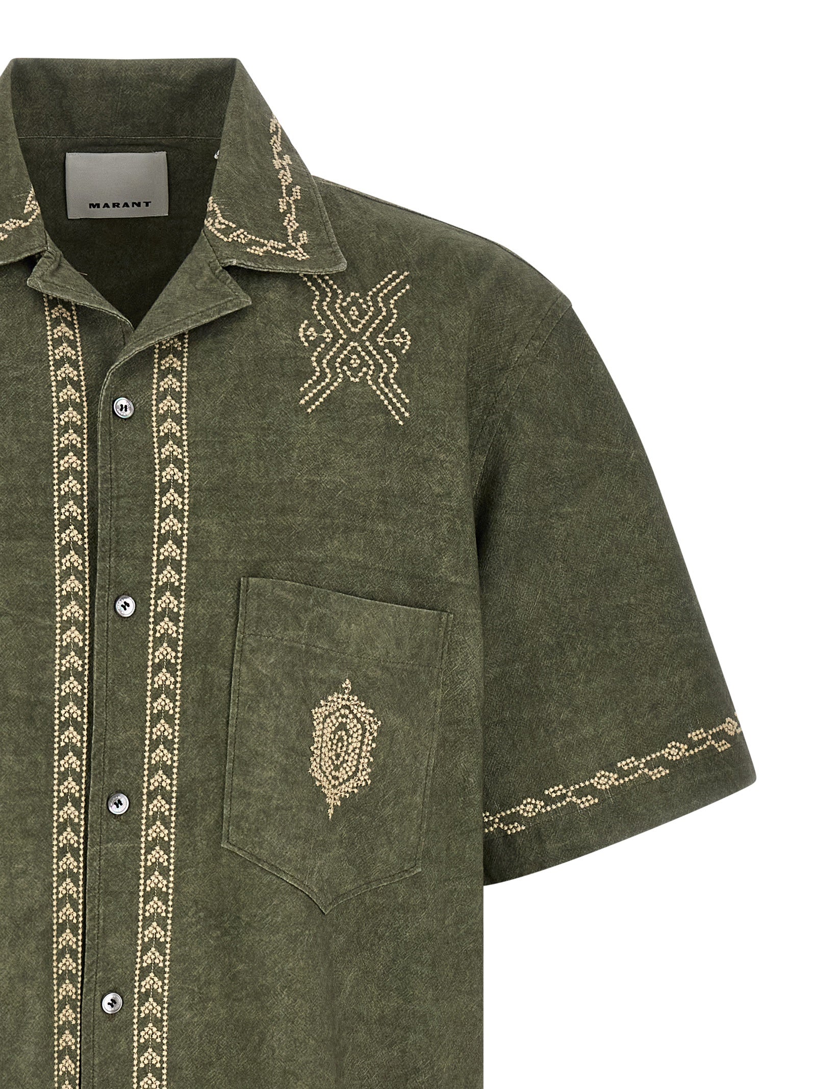 Zekim shirt Green Cotton Shirt, Blouse