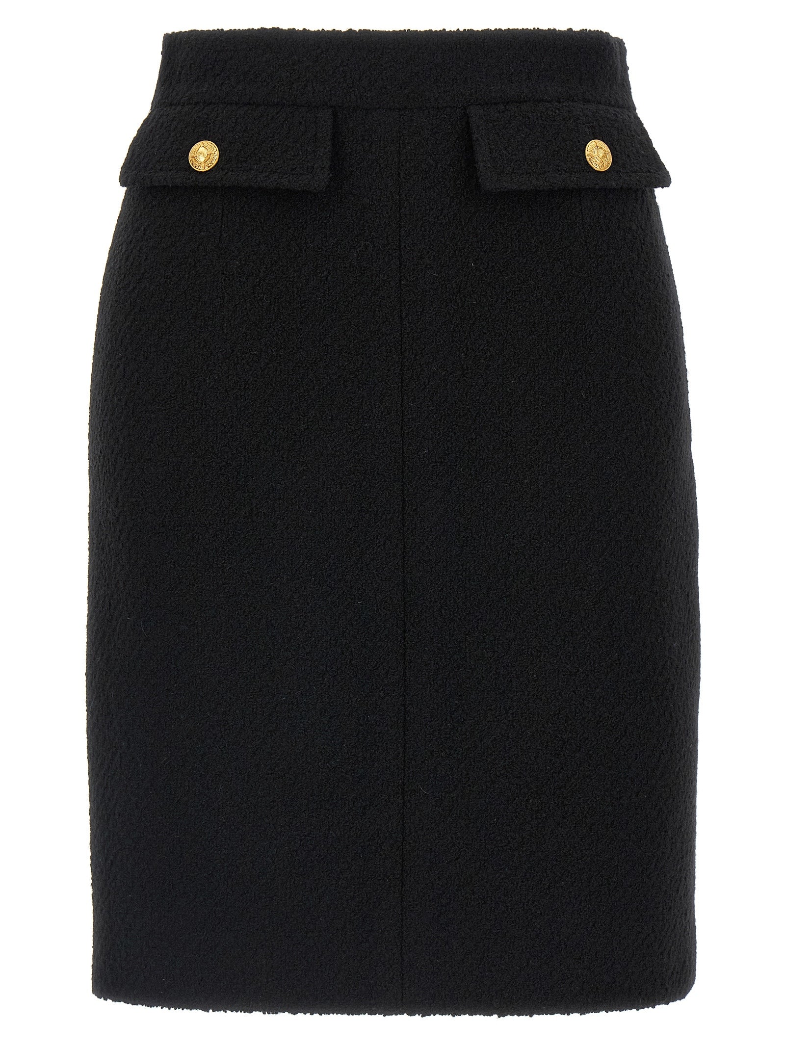 Bouclé wool skirt Black