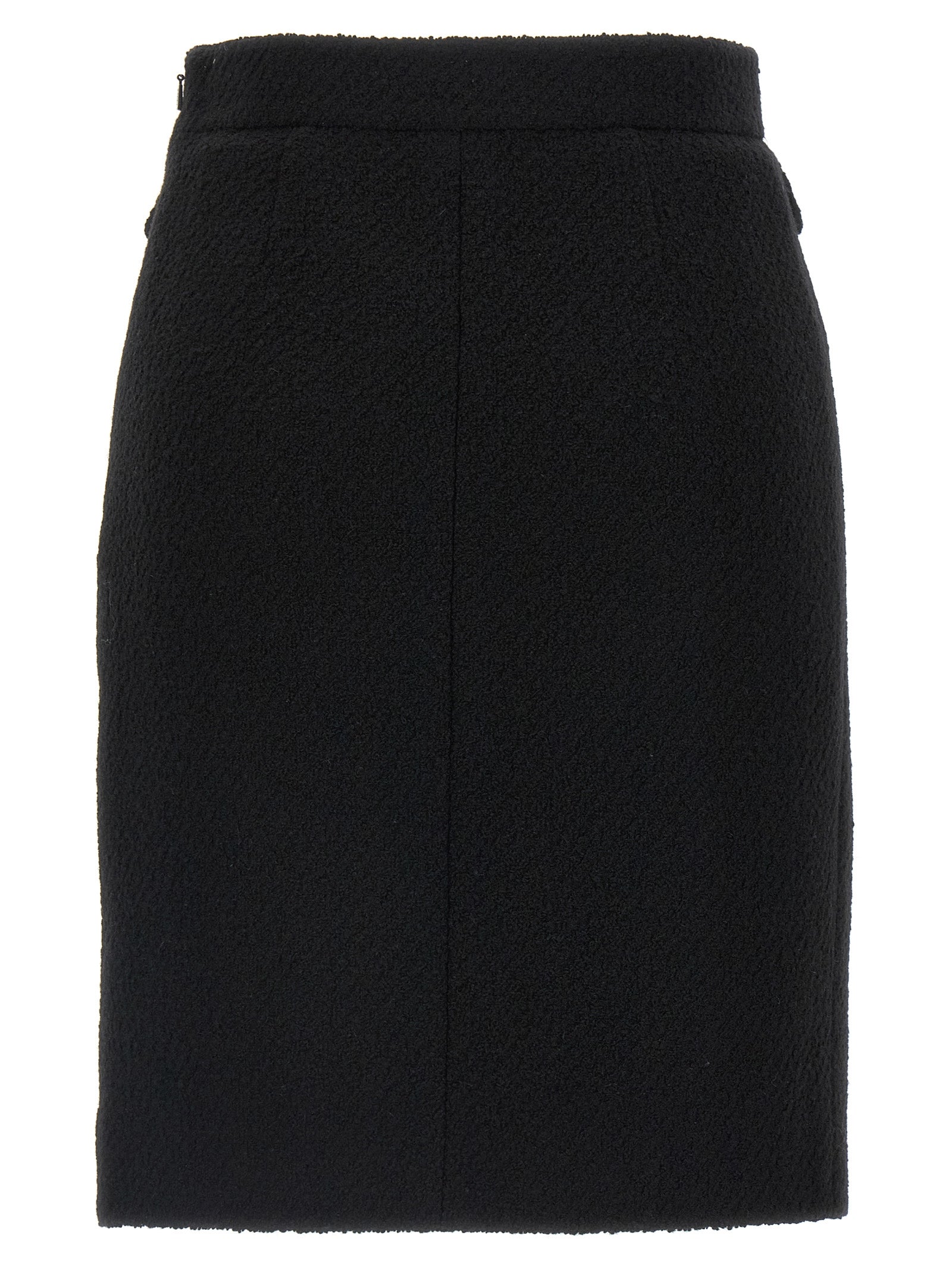 Bouclé wool skirt Black