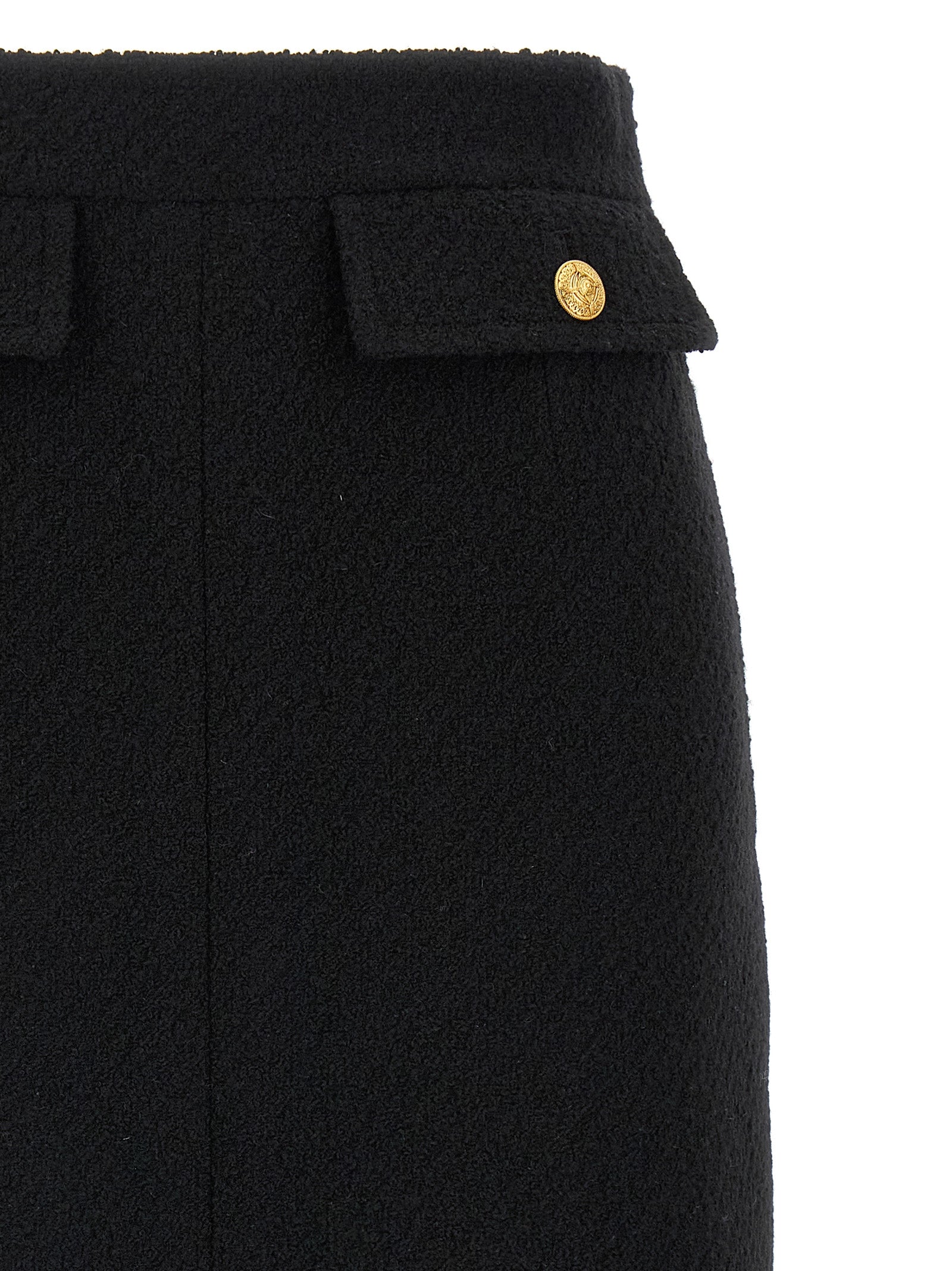 Bouclé wool skirt Black