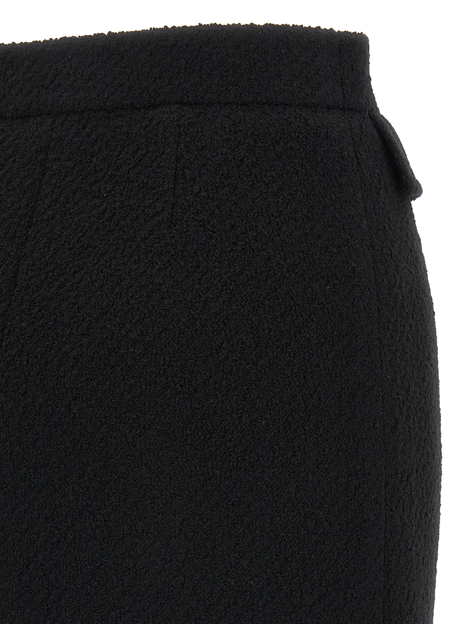 Bouclé wool skirt Black