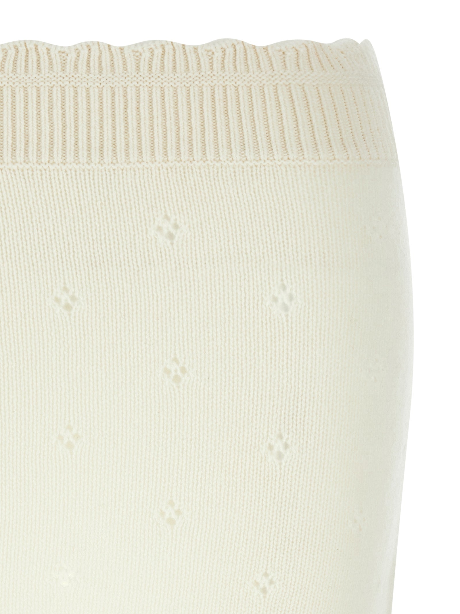 Jacquard logo skirt White Wool Cachemire