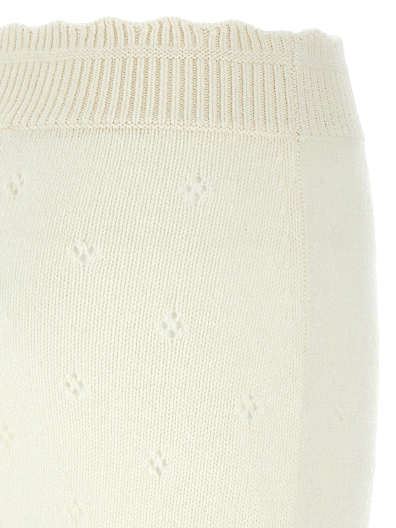 Jacquard logo skirt White Wool Cachemire