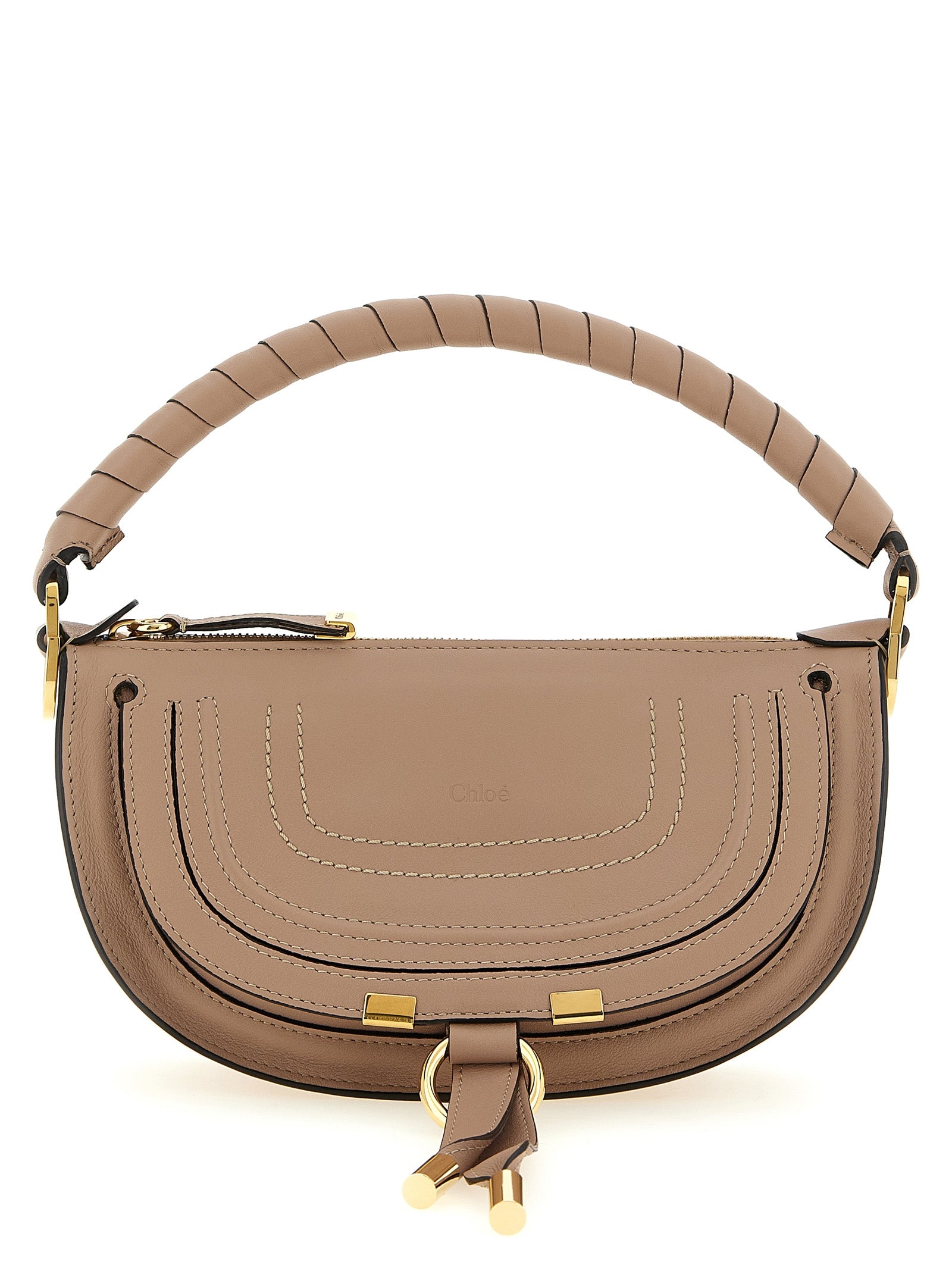 Marcie mini shoulder bag Beige Calfskin Leather (bos Taurus)