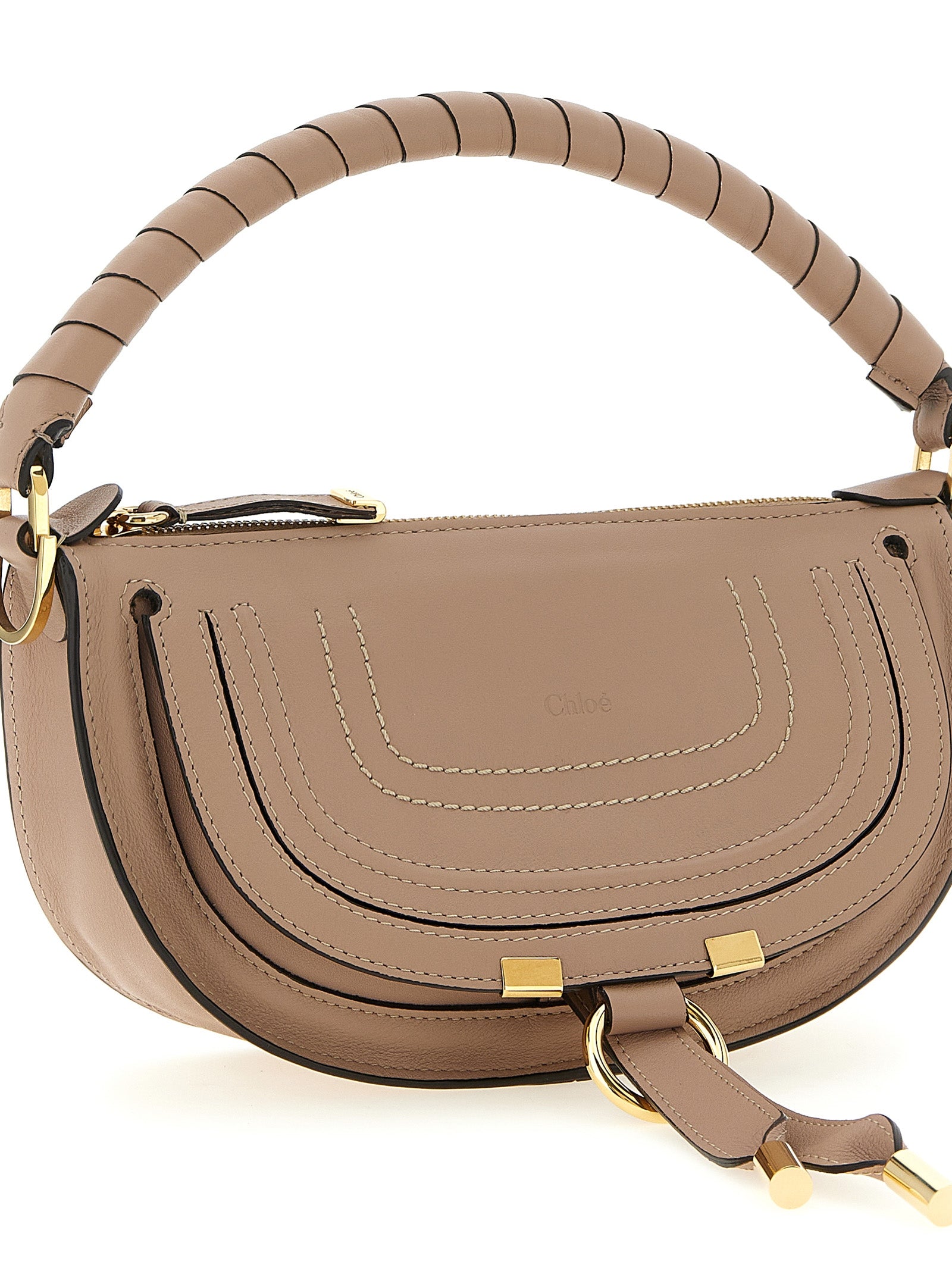 Marcie mini shoulder bag Beige Calfskin Leather (bos Taurus)
