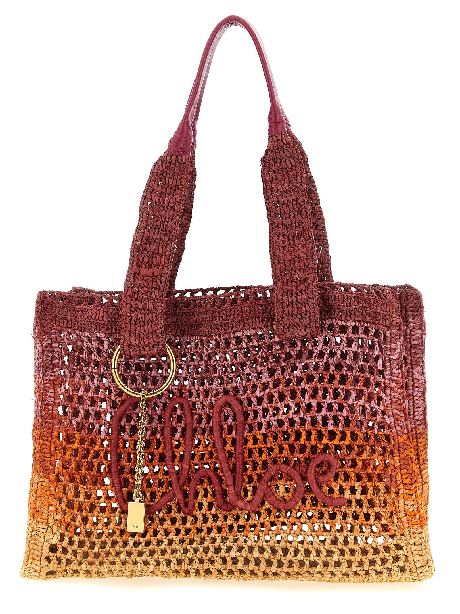 East-West Summer Banana Shopping Bag Raphia Tote