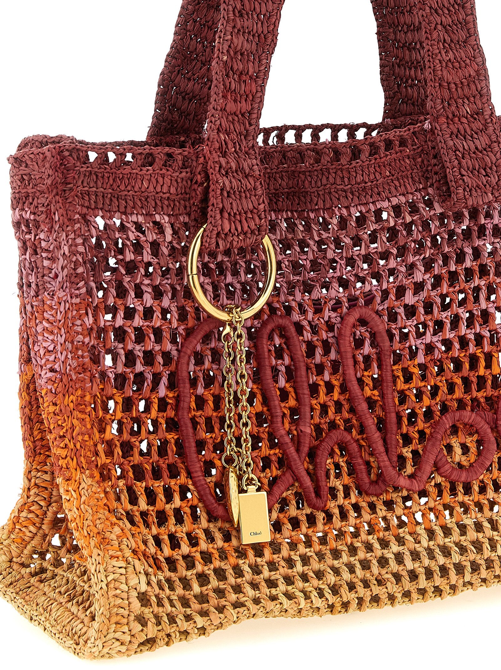 East-West Summer Banana Shopping Bag Raphia Tote