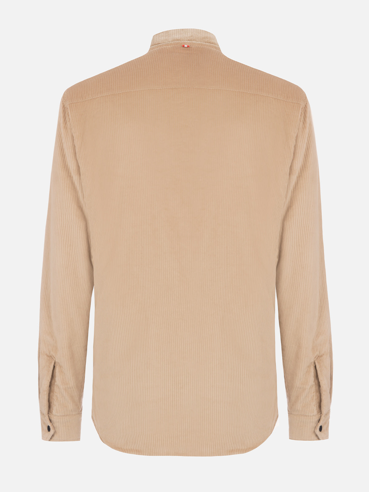 Man Beige Corduroy Overshirt Chalet With St. Barth Embroidery White Jacket