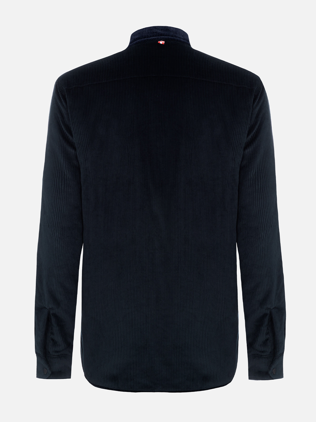 Man Navy Blue Corduroy Overshirt Chalet With St. Barth Embroidery Jacket