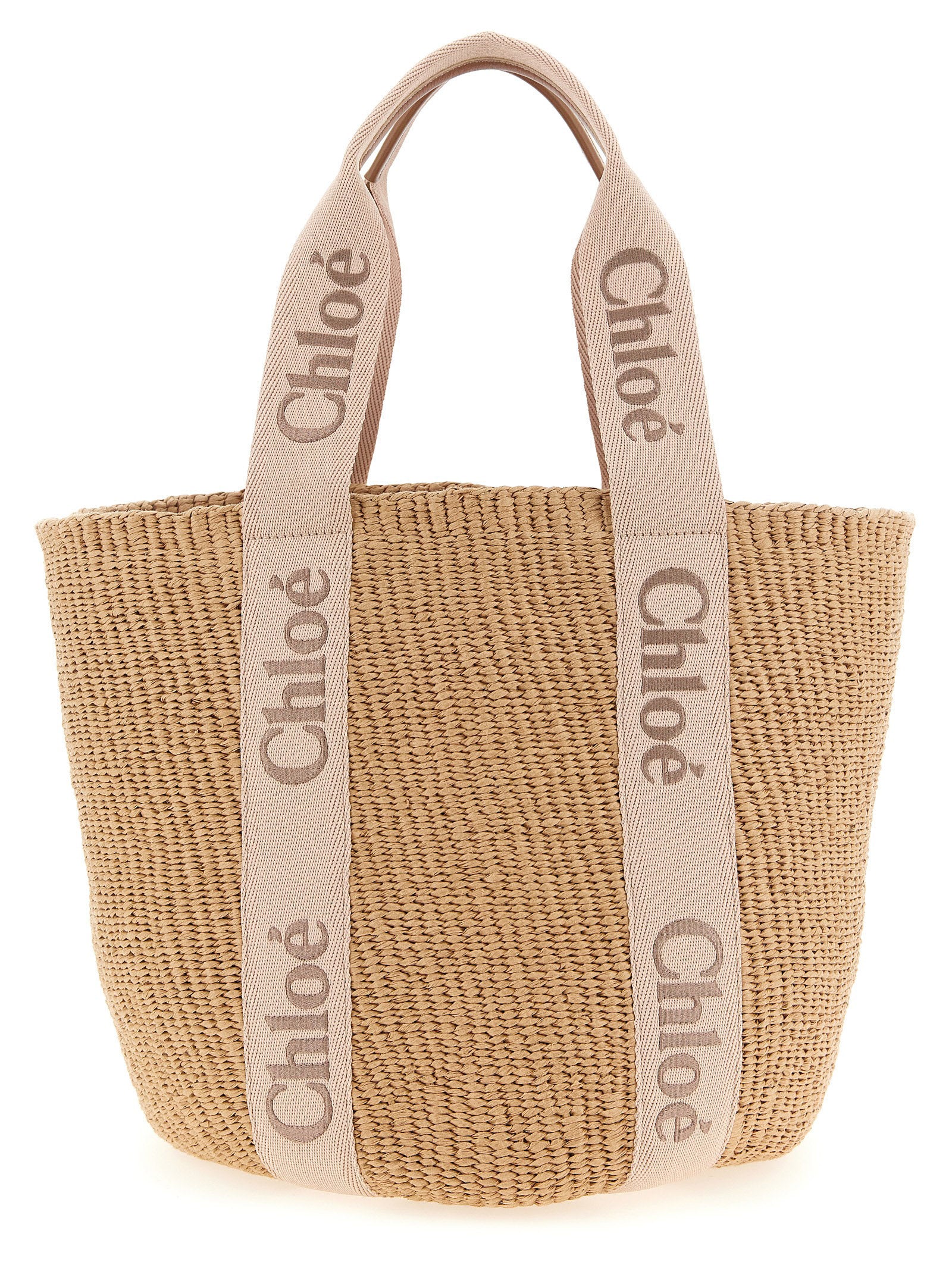 Woody Large Shopping Bag Pink Paper Tote