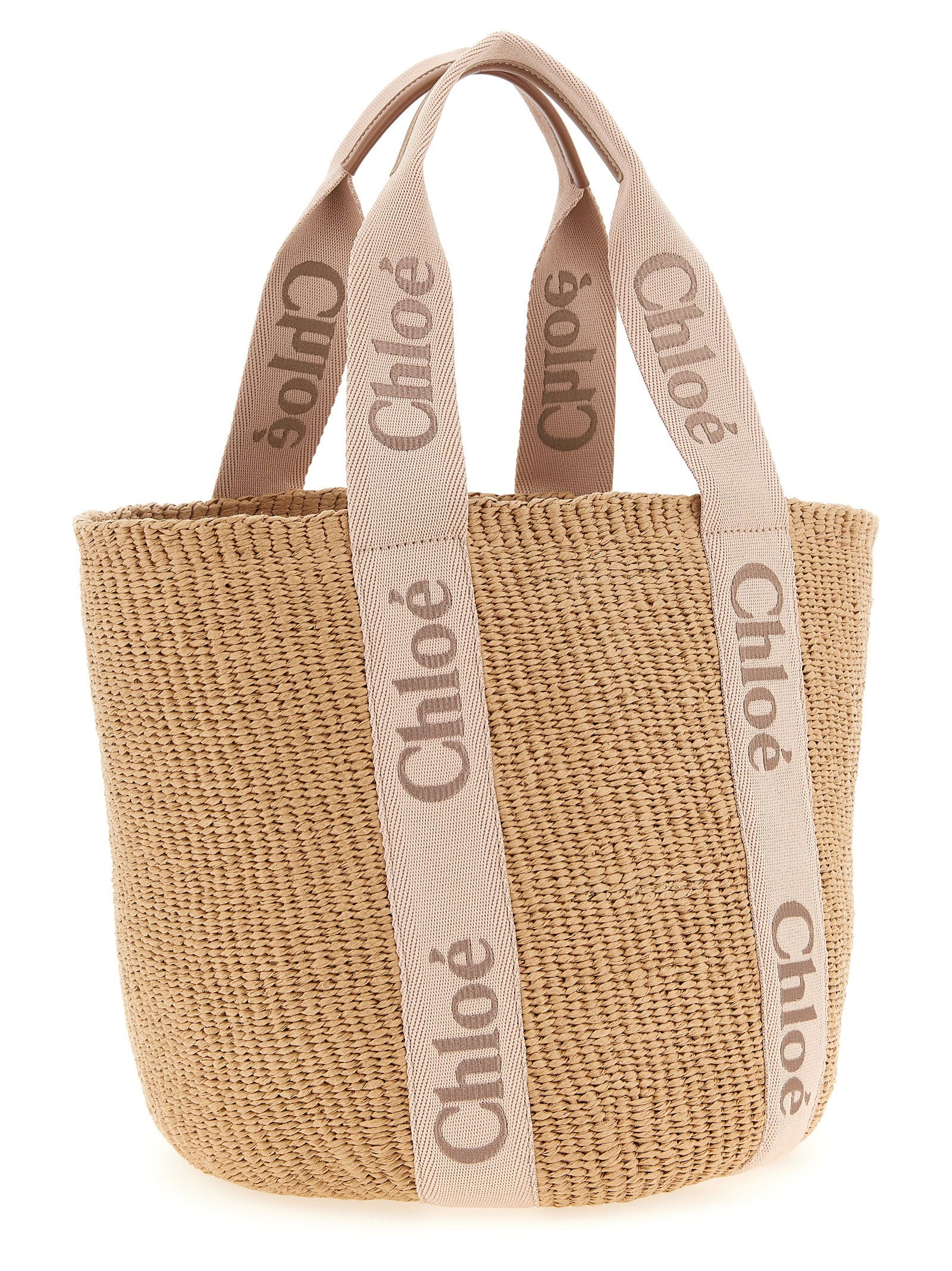 Woody Large Shopping Bag Pink Paper Tote