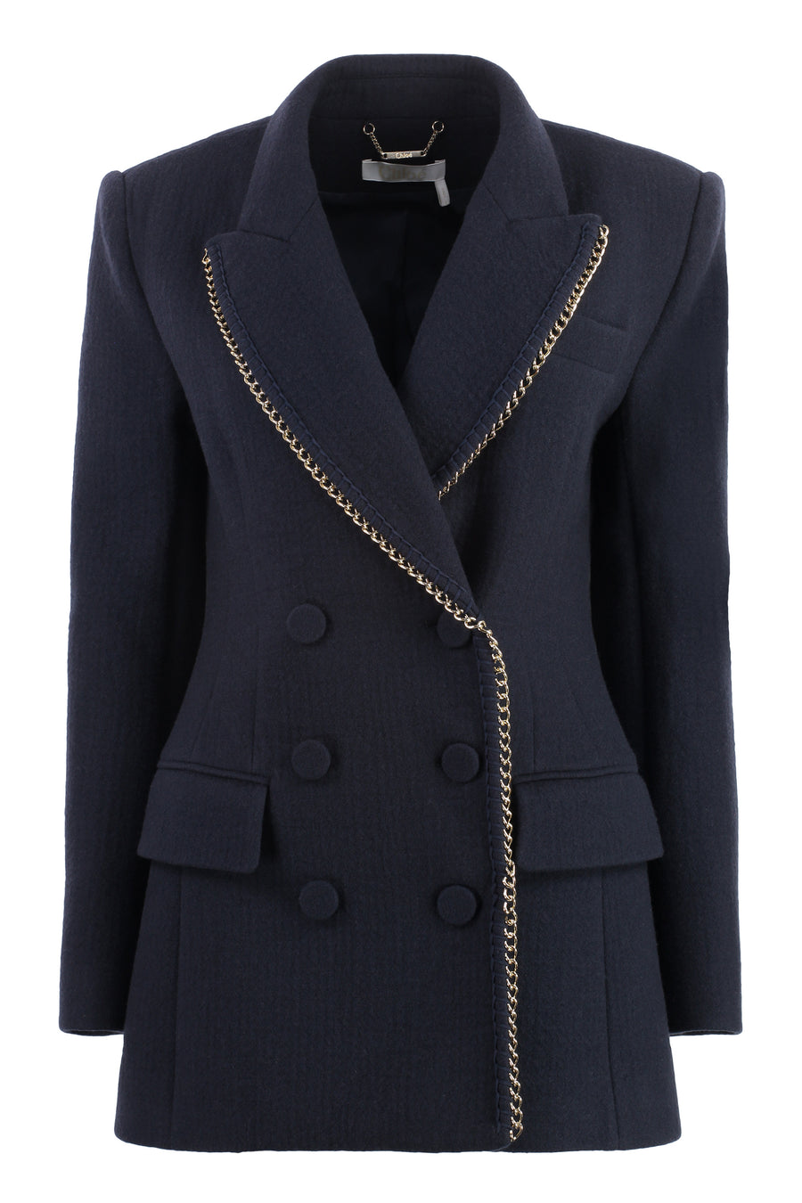 Double-Breasted Virgin Wool Jacket Blue