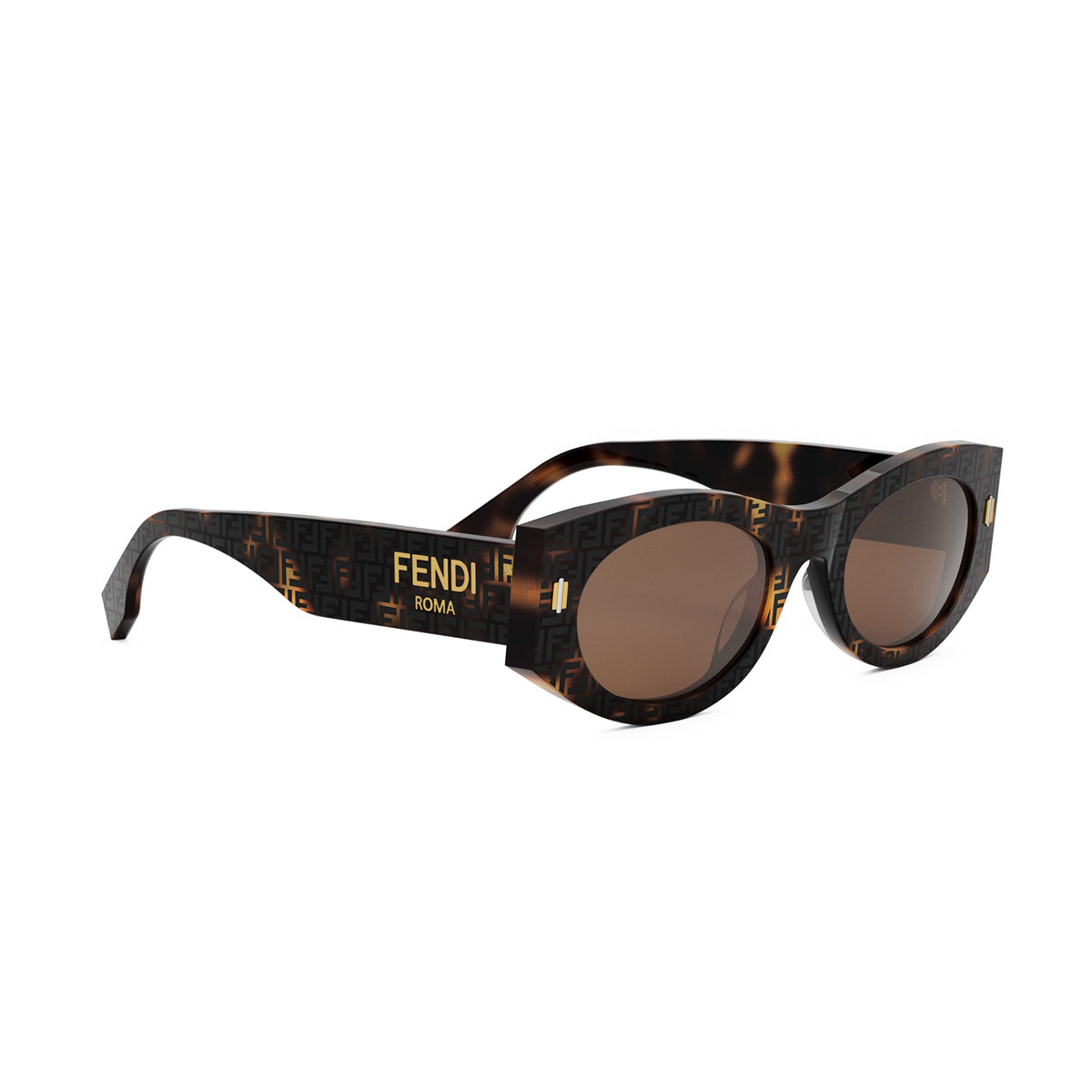 FE40125I Fendi Roma 55E Havana Marrone Acetate Occhiali Da Sole