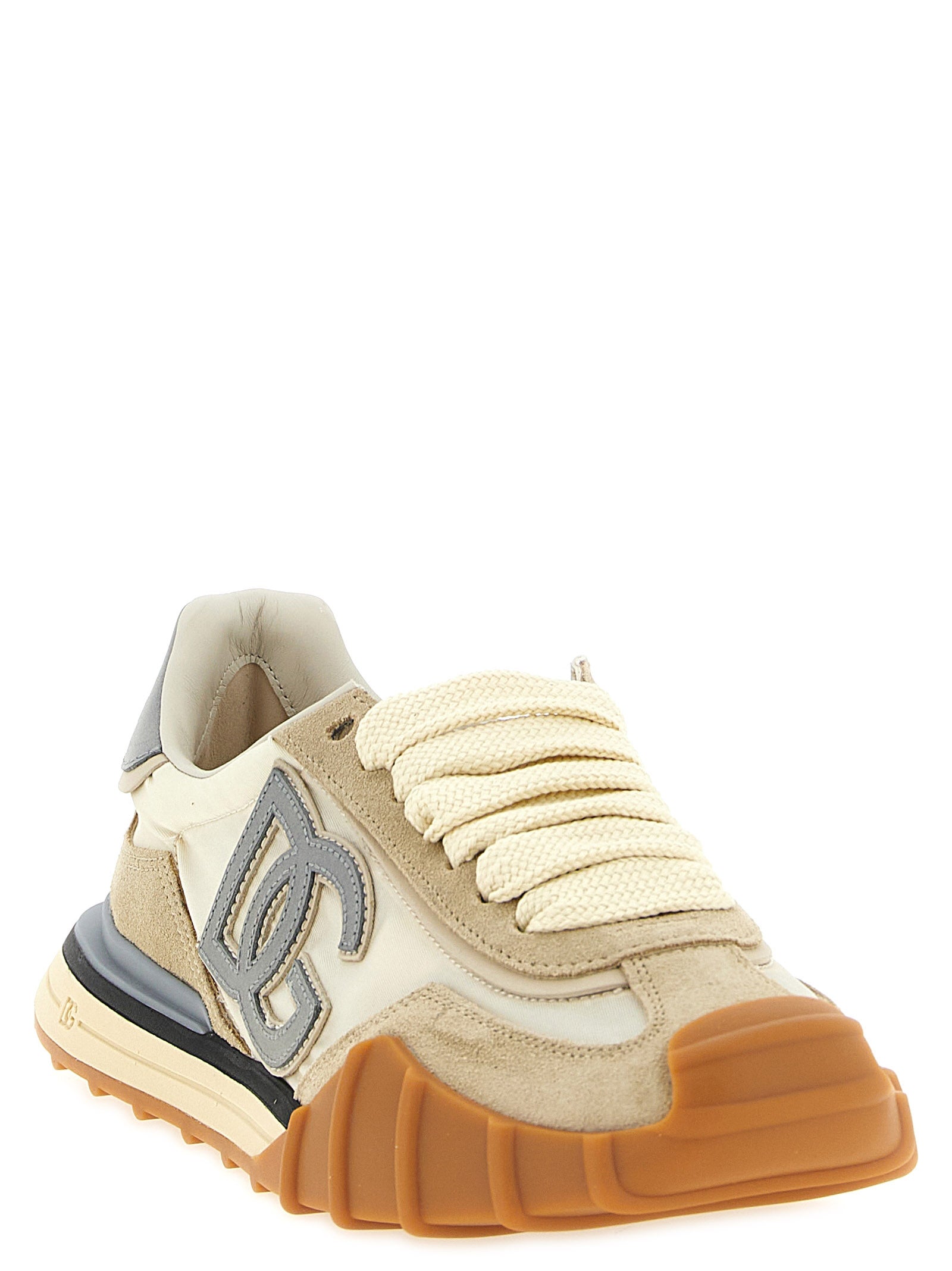 Dg Athletic Sneakers Multicolor Polyamide Calf Leather