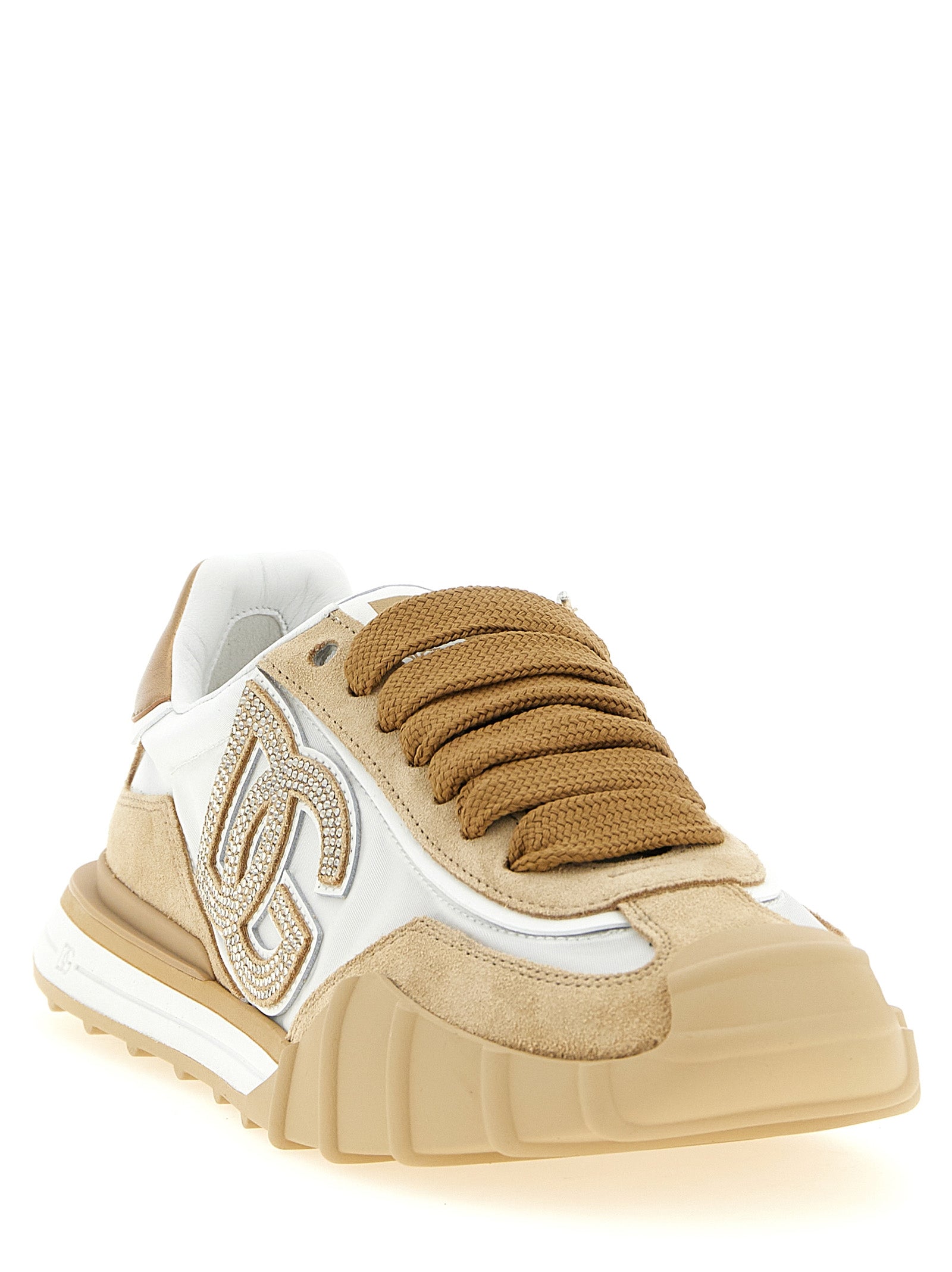 DG Athletic sneakers Beige Calf Leather Polyamide