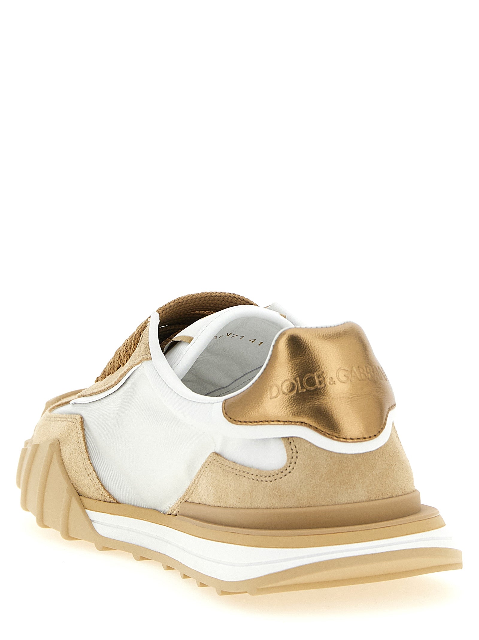 DG Athletic sneakers Beige Calf Leather Polyamide