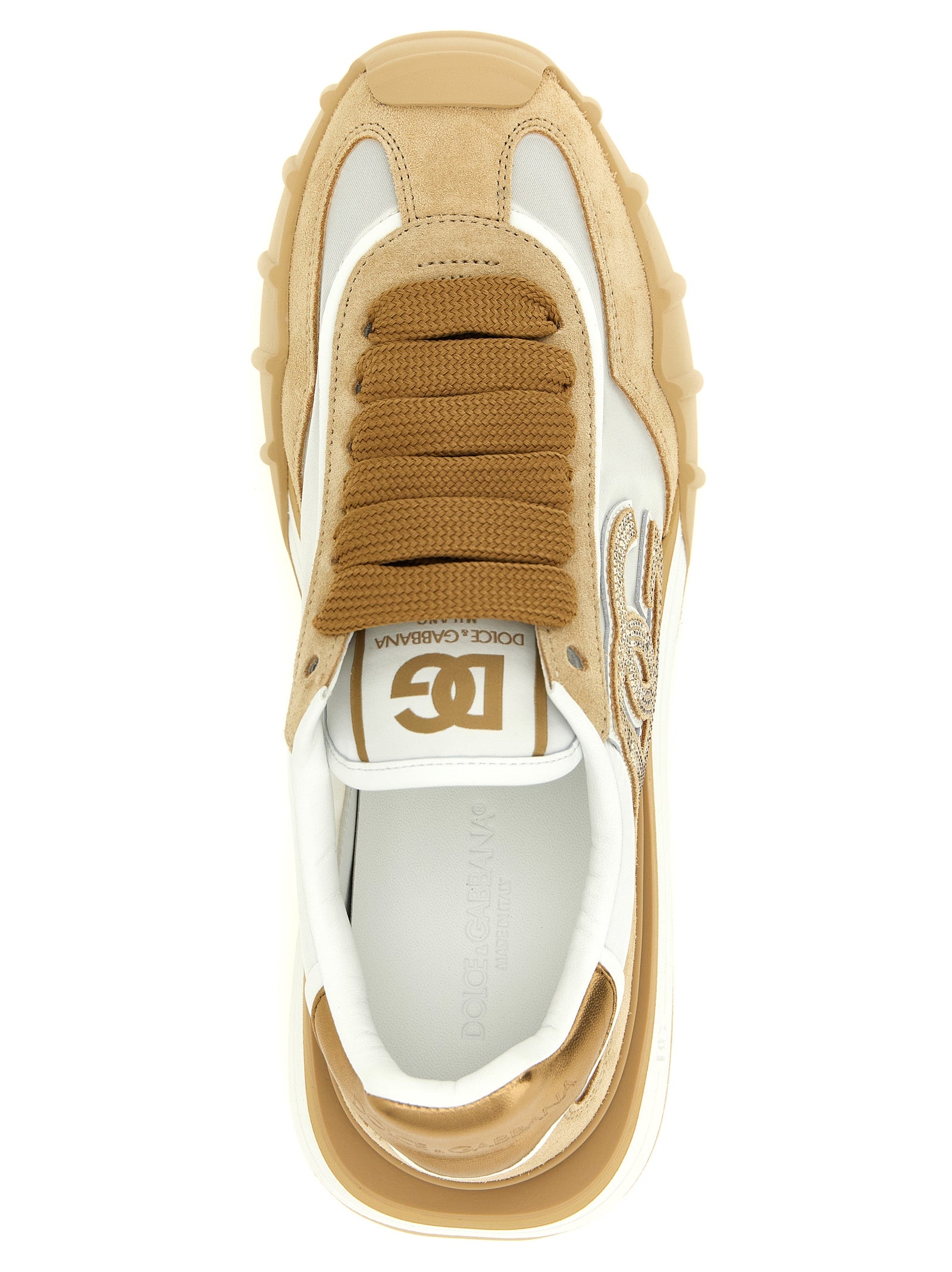 DG Athletic sneakers Beige Calf Leather Polyamide