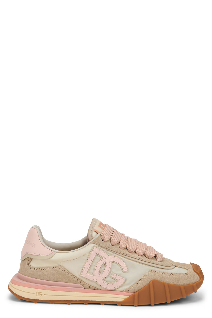 Athletic Fabric Sneakers Ivory-Pink Ivory/pink Polyamide Trainers