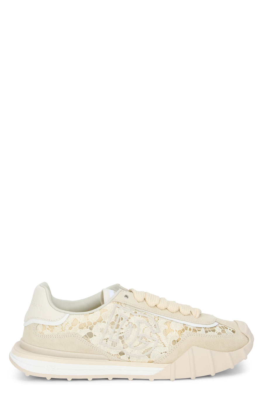 Low-Top Sneakers Chalk Beige Cotton Trainers