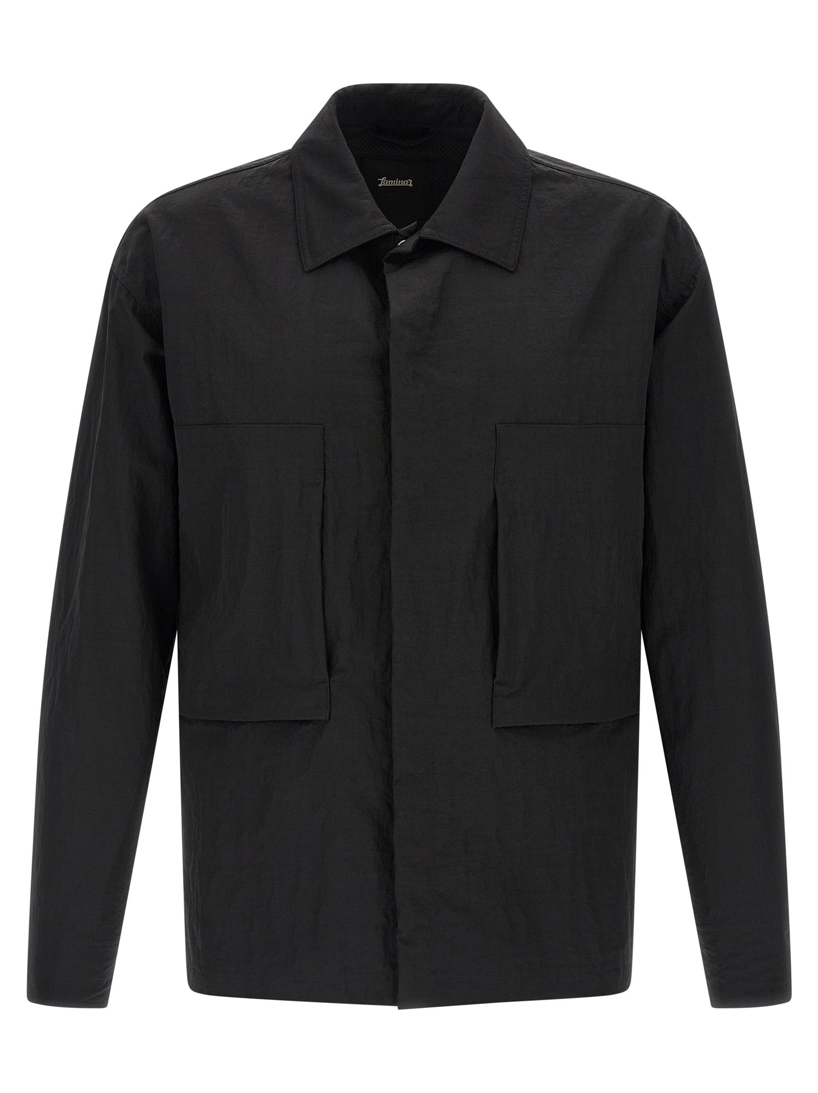 Shacket rippled effect Black Polyamide Down Jacket, Parka, Casual Jackets