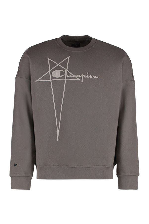 Rick Owens X Champion Cotton Crew-Neck Sweatshirt Turtledove Sweatshirts
