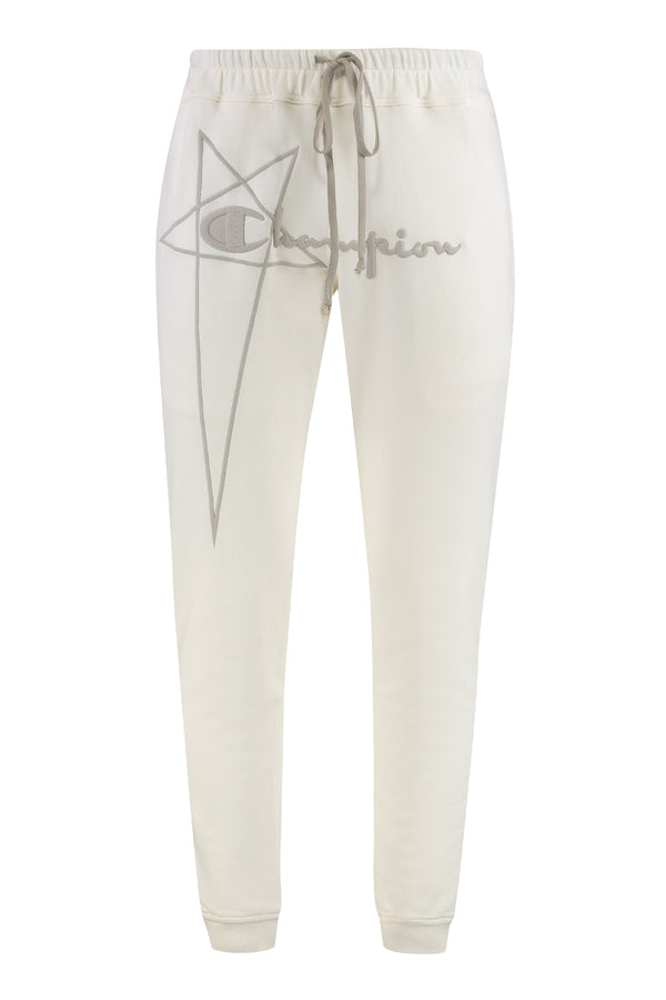 Contrasting Logo Cotton Sweatpants Cream Track Pants