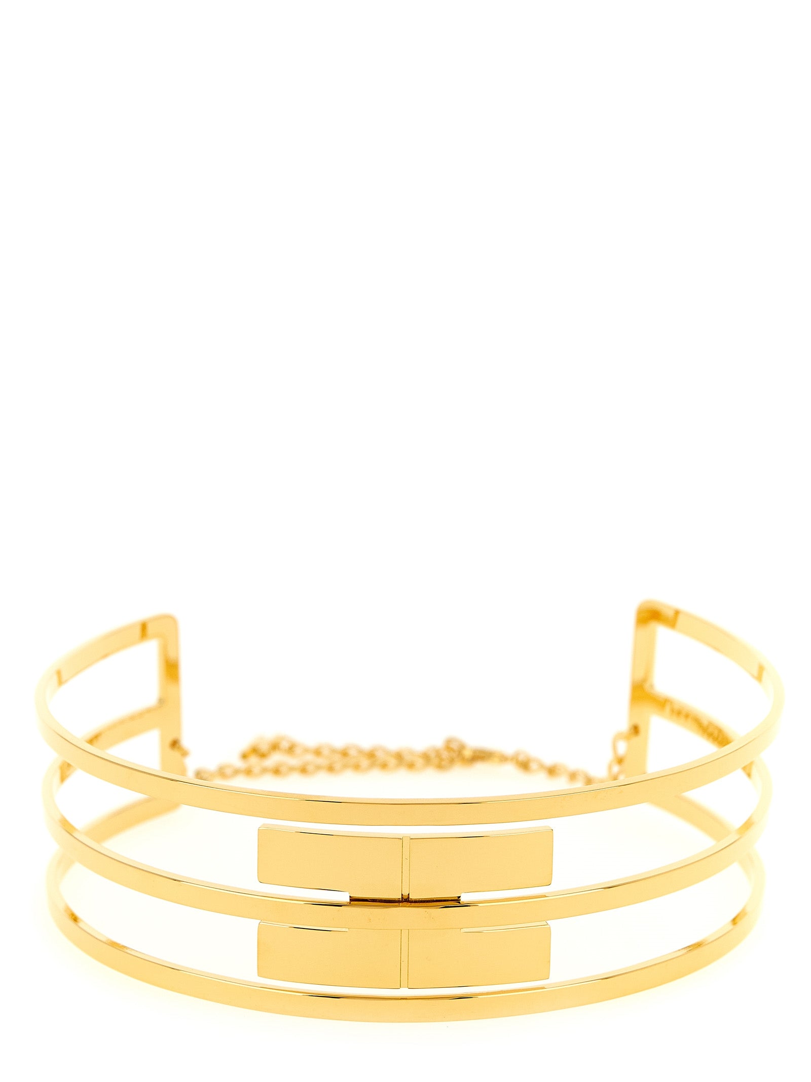 Logo band necklace Gold Brass Jewelry