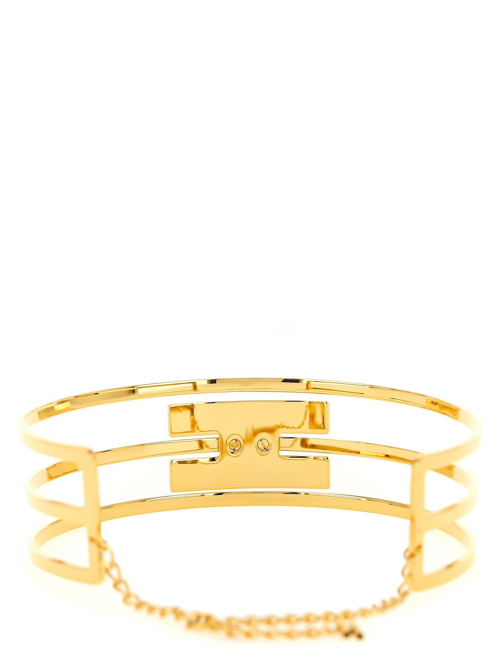 Logo band necklace Gold Brass Jewelry