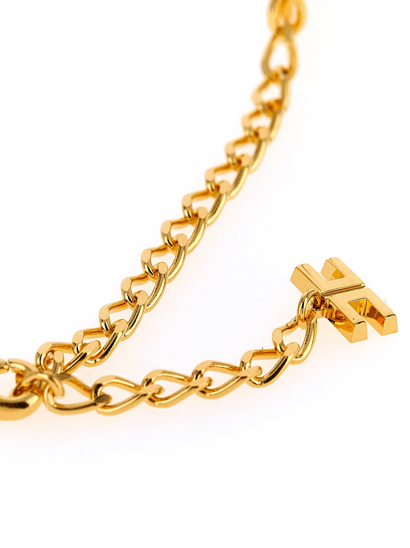 Logo band necklace Gold Brass Jewelry