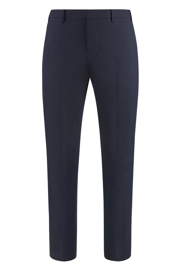 Stretch Wool Trousers Blue Virgin