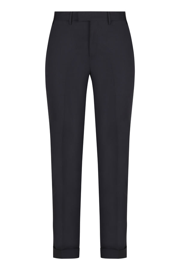 Wool Blend Trousers Blue Chinos