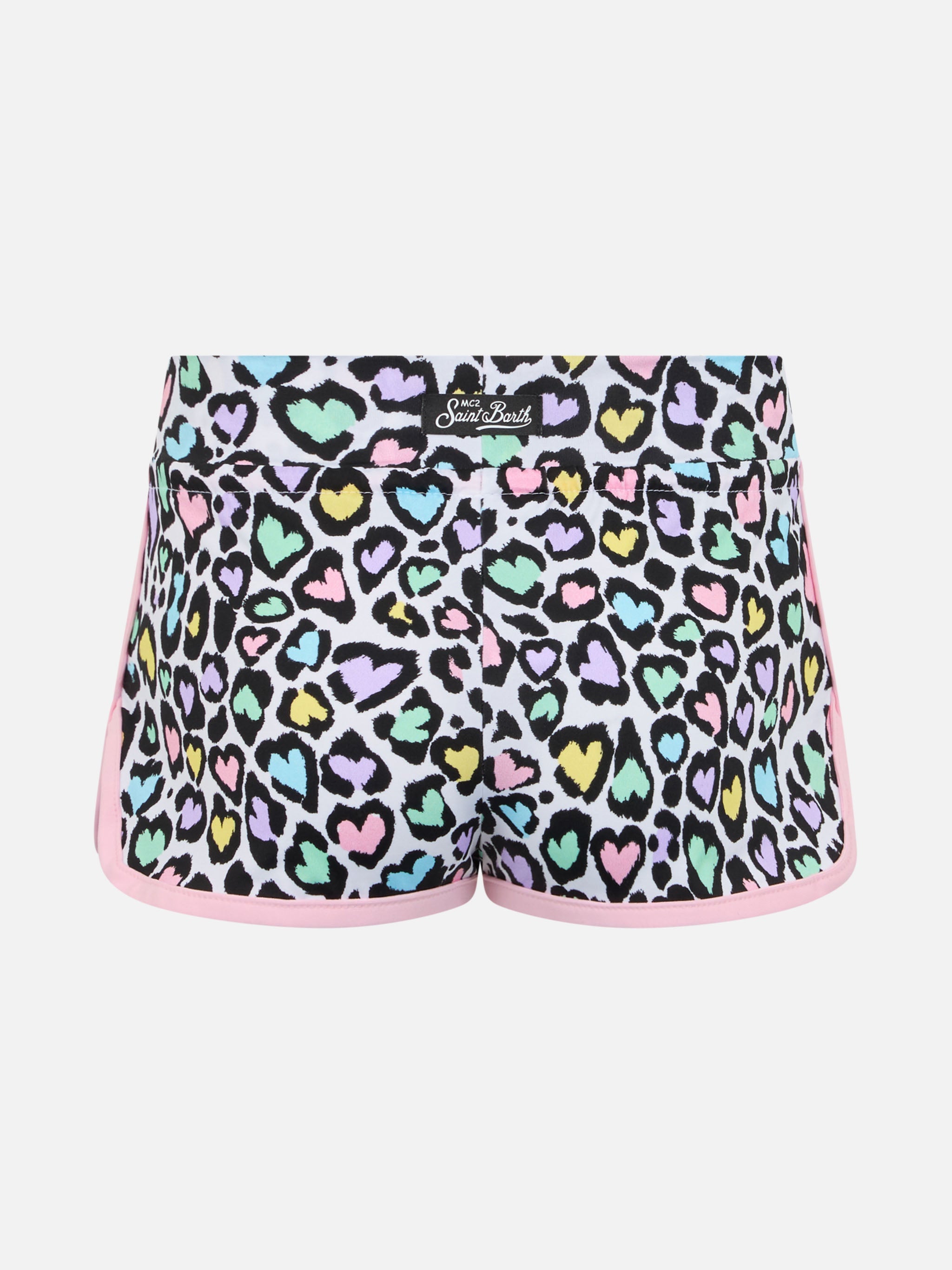 Girl Beach Shorts Coco With Hearted Animalier Print Pant