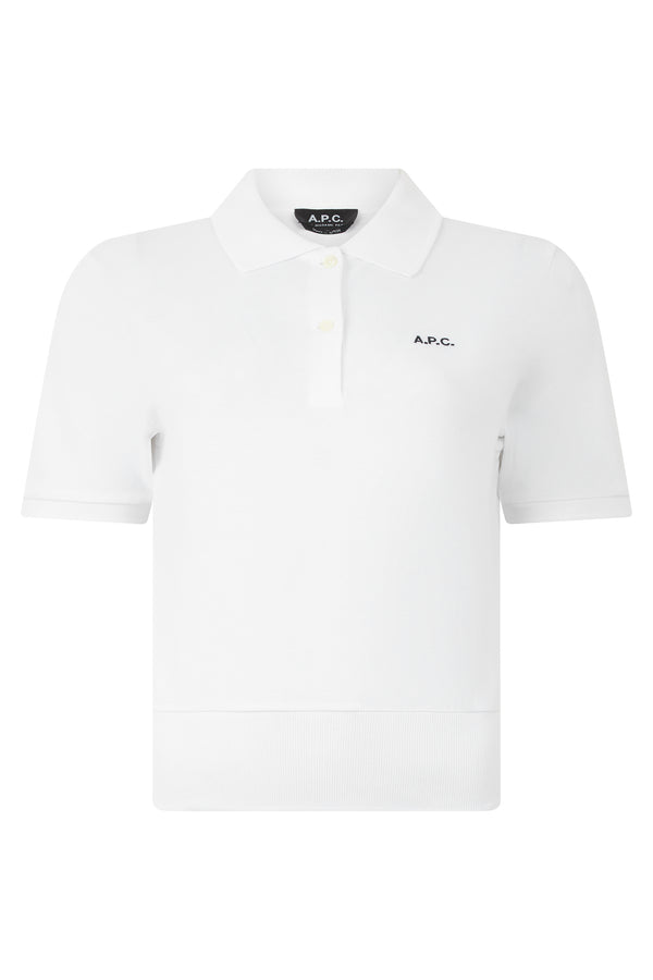 Polo Shirt White Cotton Organic Tops