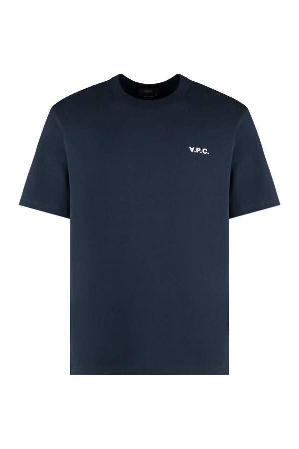 Crew-Neck T-Shirt Dark Navy-Ecru Navy/ecru Cotton T-shirts