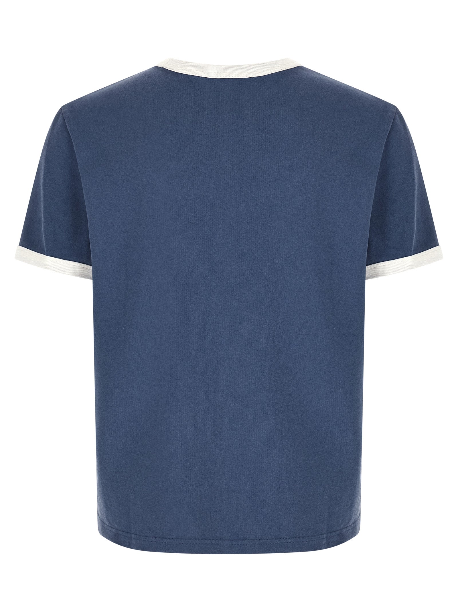 Logo embroidery t-shirt Blue Biological Cotton