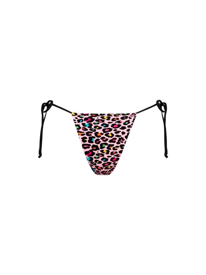 Colin Leopard Print String Swim Briefs Pink Bottom