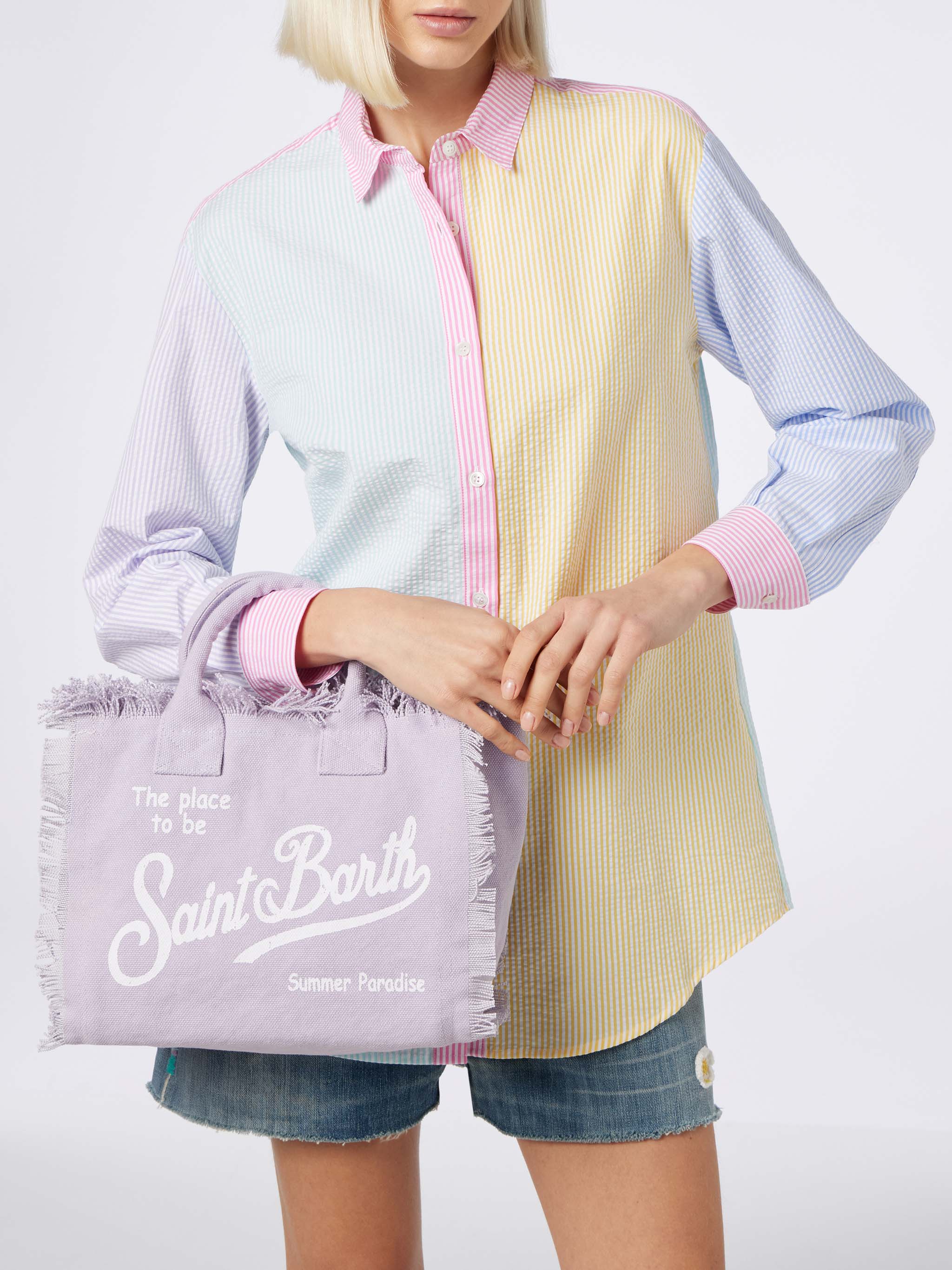 Colette Lilac Cotton Canvas Handbag Pink Bag