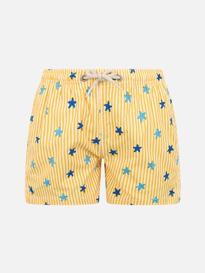 Boy Comfort Light Jr Swim Shorts With Starfishes Print __single__ Swimshort