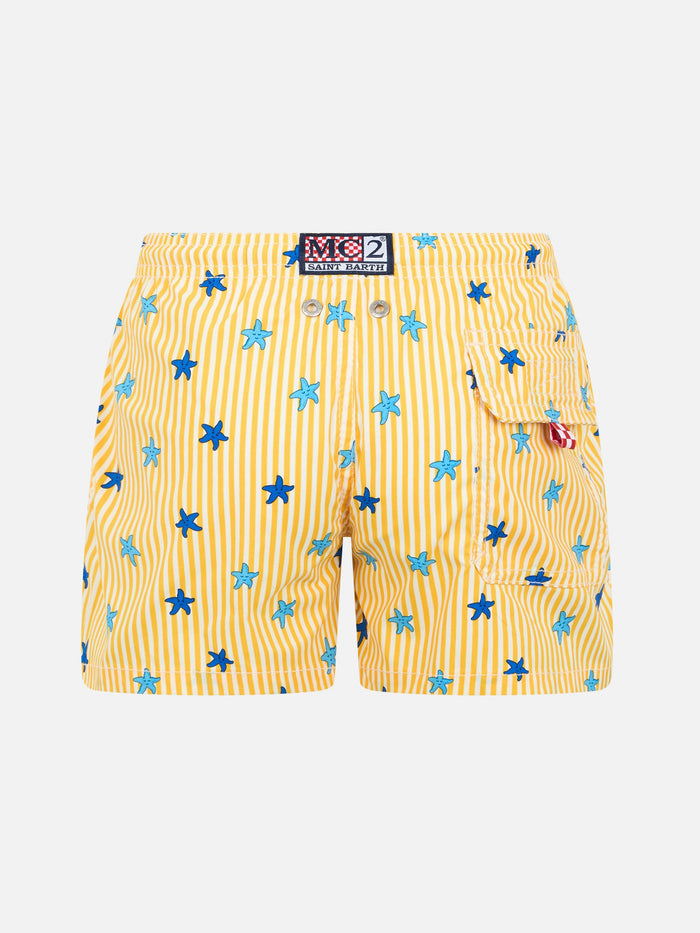 Boy Comfort Light Jr Swim Shorts With Starfishes Print __single__ Swimshort