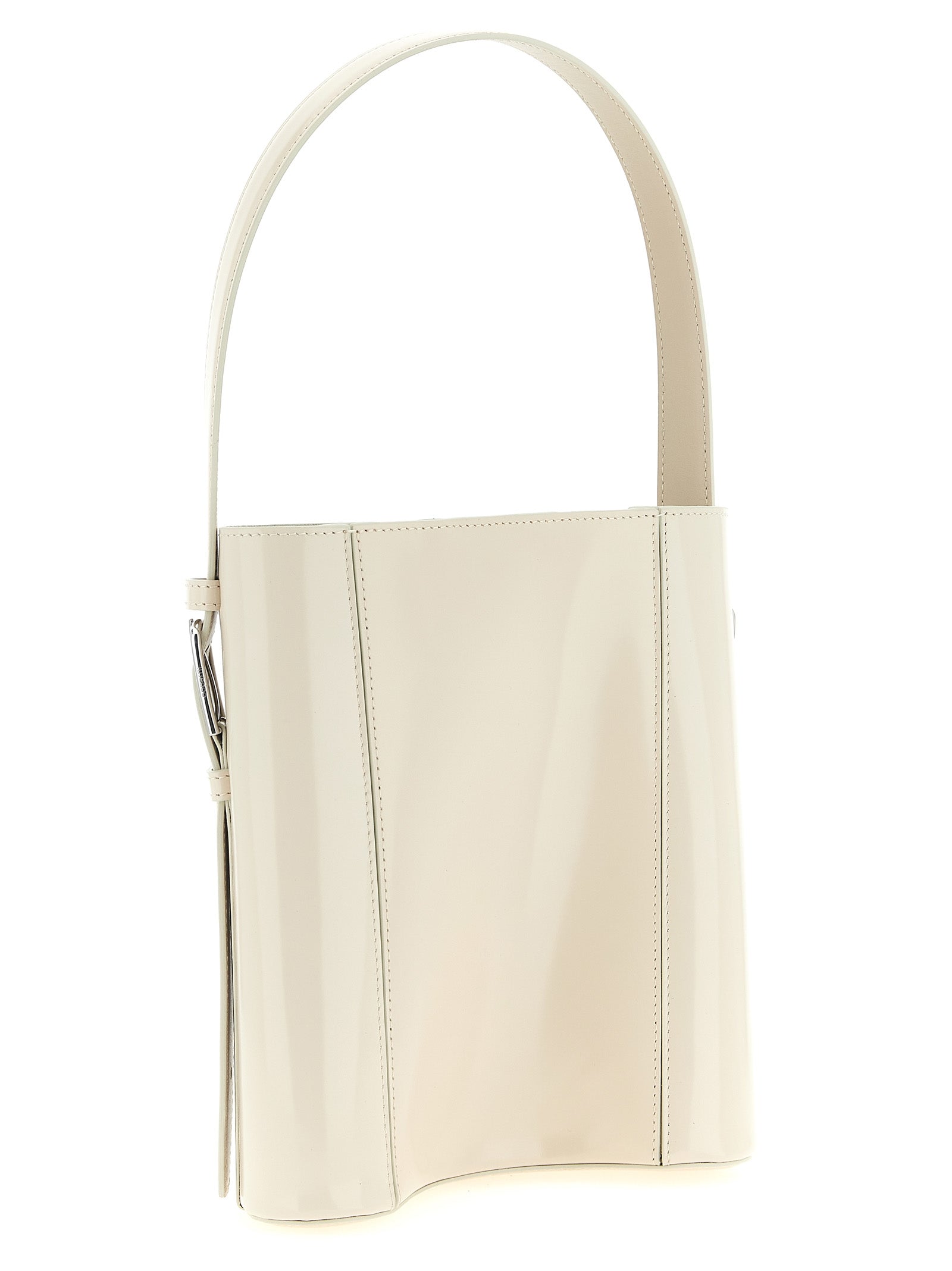 Ergonomic bucket bag Beige Cow Leather (bos Taurus) Shoulder