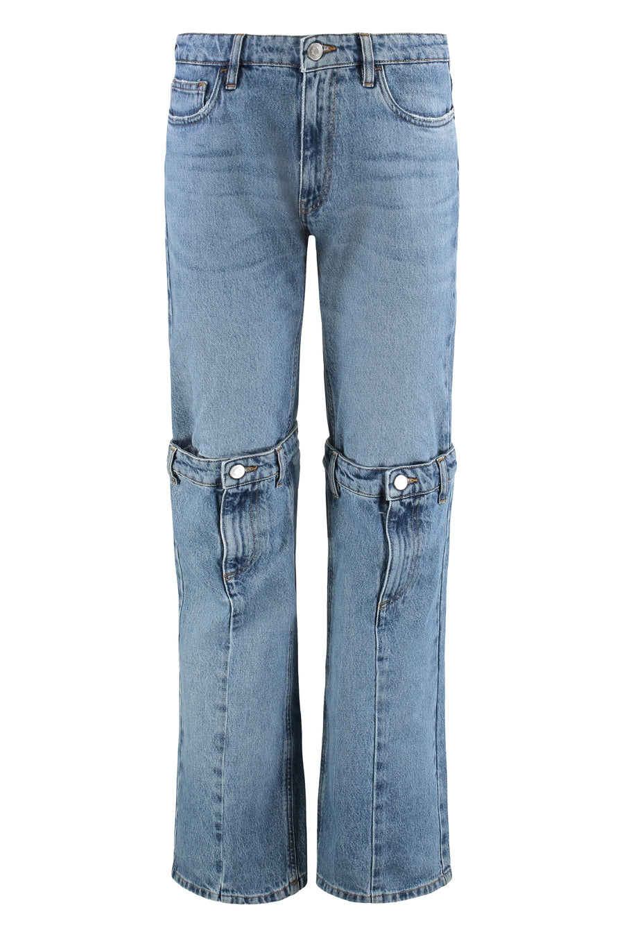 Straight-Leg Denim Jeans Cotton