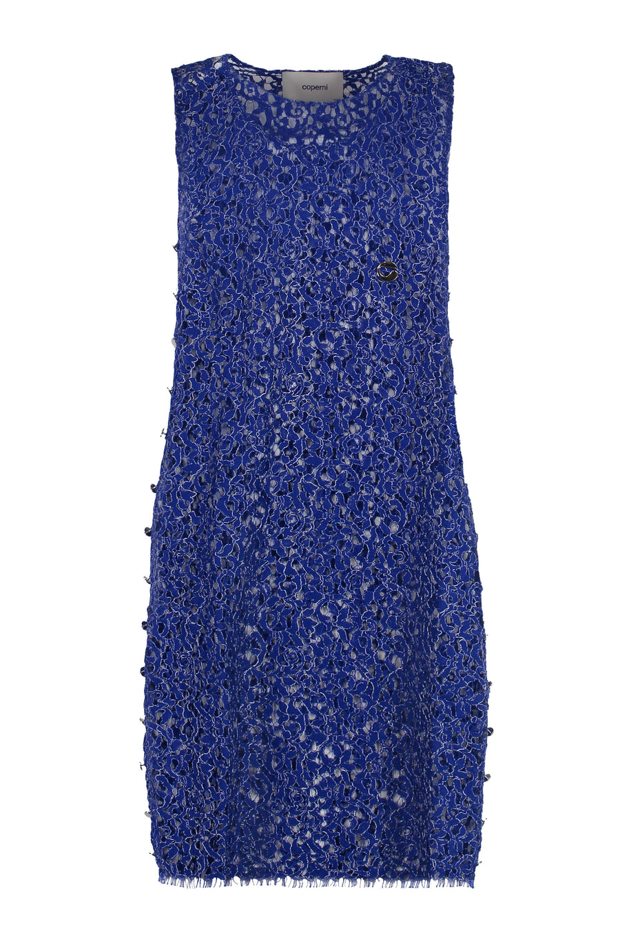 Floral Lace Dress Blue Polyamide