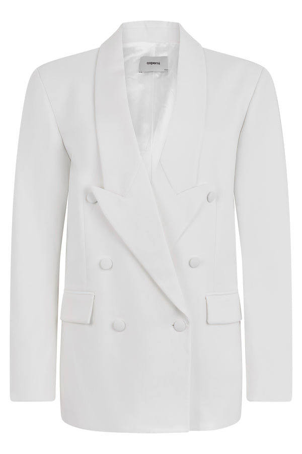 Blazer Double-Breasted White Polyamide Blazers