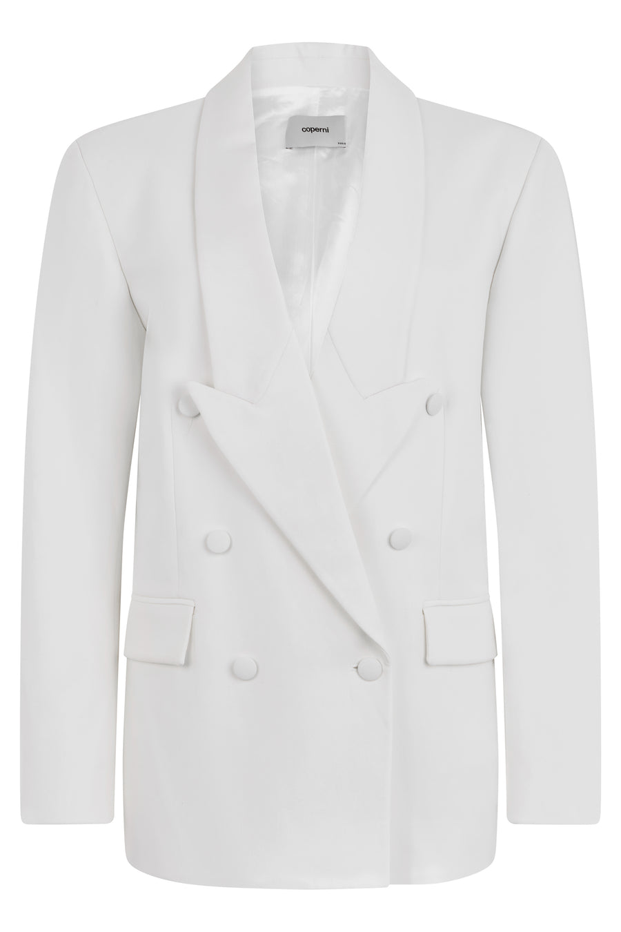 Blazer Double-Breasted White Polyamide Blazers