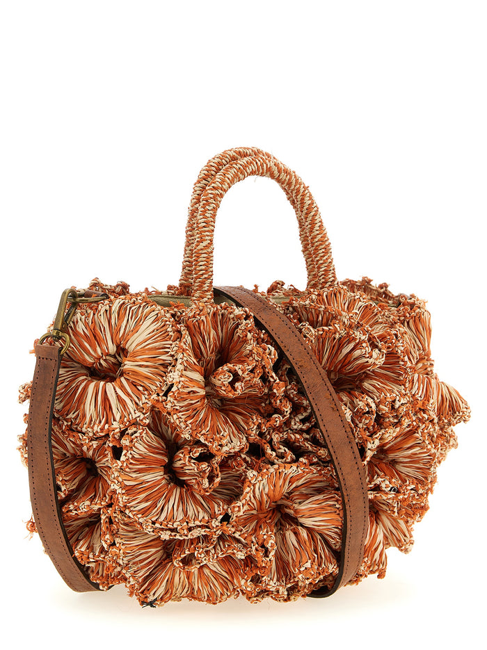 Coral handbag Orange Raffia Hand Bags
